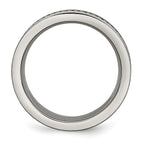 Titanium Unisex Wedding Band with Sawtooth Design and Engravable Feature