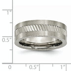 Titanium Unisex Wedding Band with Sawtooth Design and Engravable Feature