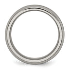 Beveled Wedding Band in Titanium with Black Ceramic Center, 8mm