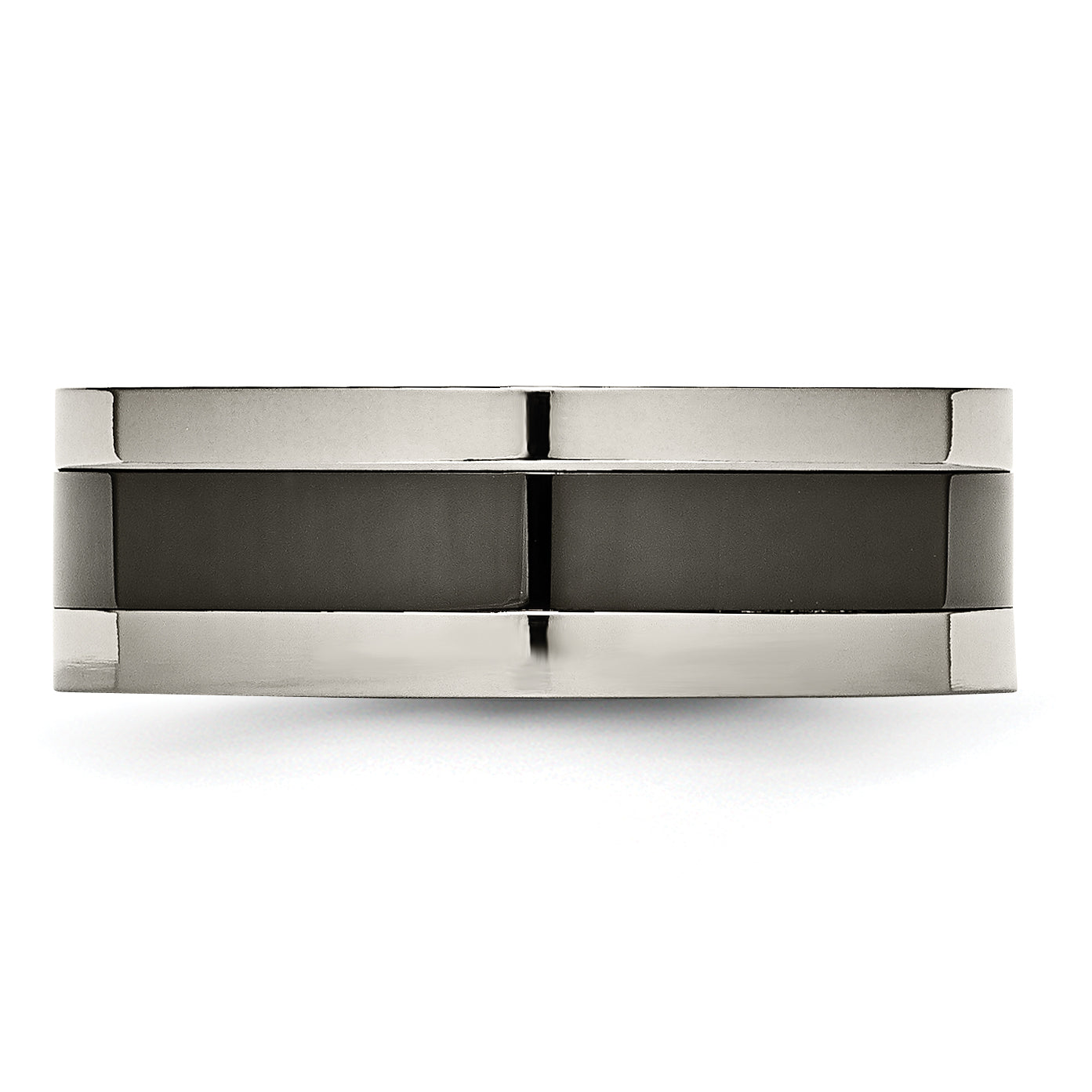 Titanium Unisex Wedding Band with Black Ceramic Center