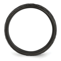 Sophia Jewelers Titanium Hammered Black IP Unisex Engravable Wedding Band