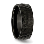 Hammered Black IP Wedding Band in Titanium, 8mm