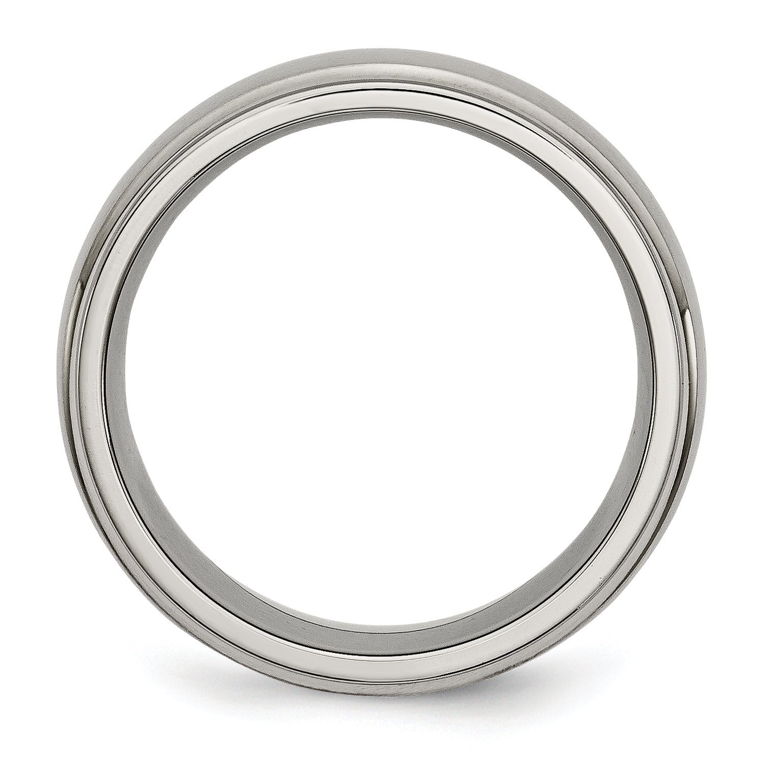 Ridged-Edge Comfort-Fit Wedding Band in Titanium, 8mm Secondary image