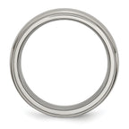 Ridged-Edge Comfort-Fit Wedding Band in Titanium, 8mm