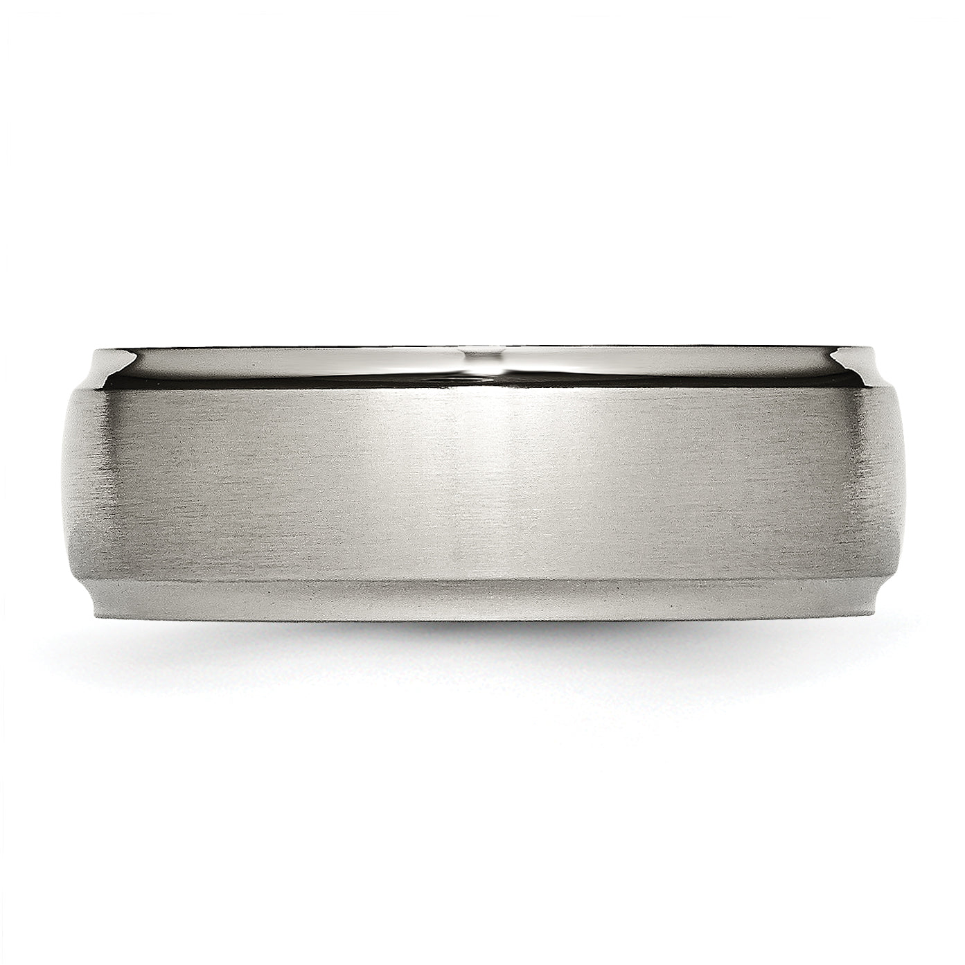 Titanium Unisex Wedding Band with Brushed Finish and Engravable Edge