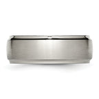 Ridged-Edge Comfort-Fit Wedding Band in Titanium, 8mm