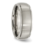Ridged-Edge Comfort-Fit Wedding Band in Titanium, 8mm