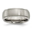Titanium Brushed Center 8mm Ridged Edge Band