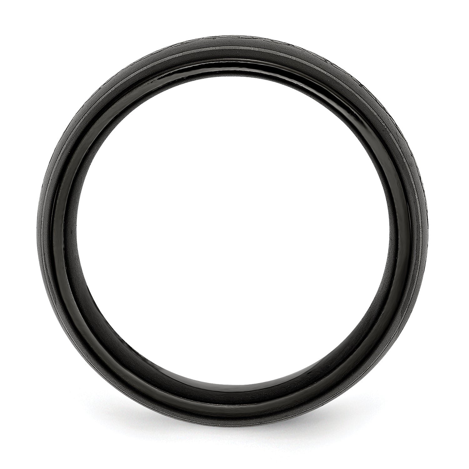 Titanium Unisex Wedding Band with Polished Laser Design
