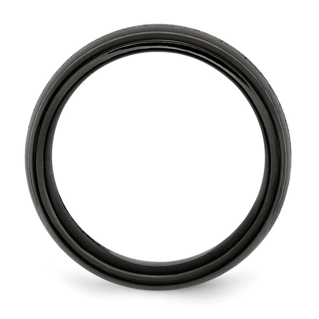 Titanium Unisex Wedding Band with Polished Laser Design