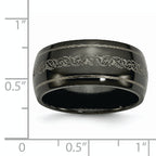 Titanium Unisex Wedding Band with Polished Laser Design