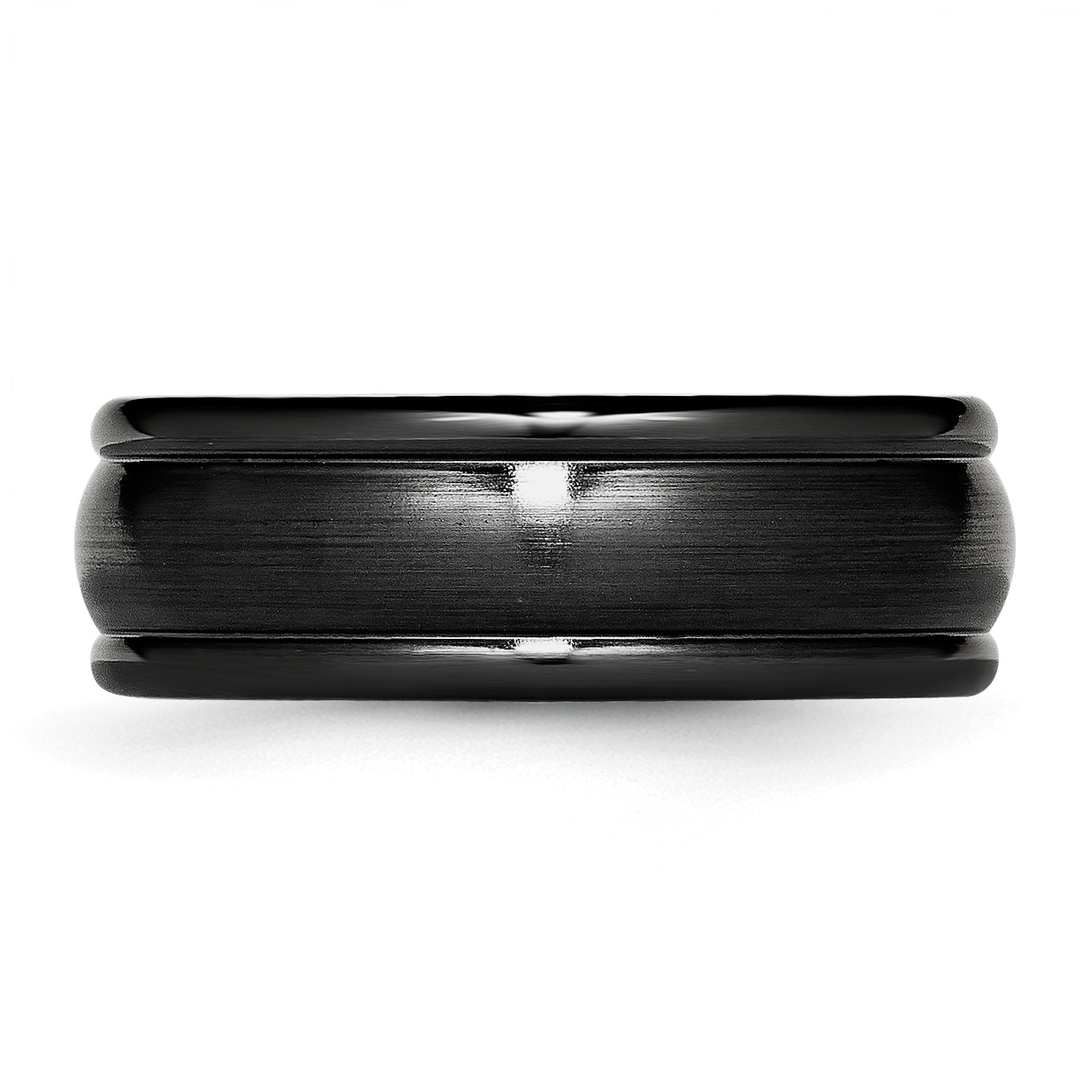 Titanium Black Ti Brushed and Polished Domed 8mm Band