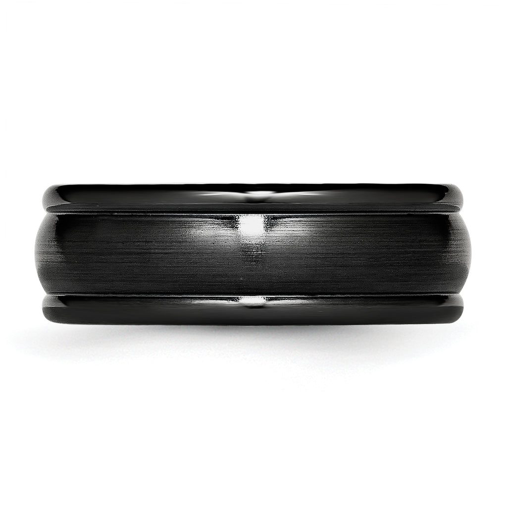 Titanium Unisex Domed Wedding Band with Polished Brushed Finish