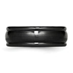 Titanium Unisex Domed Wedding Band with Polished Brushed Finish