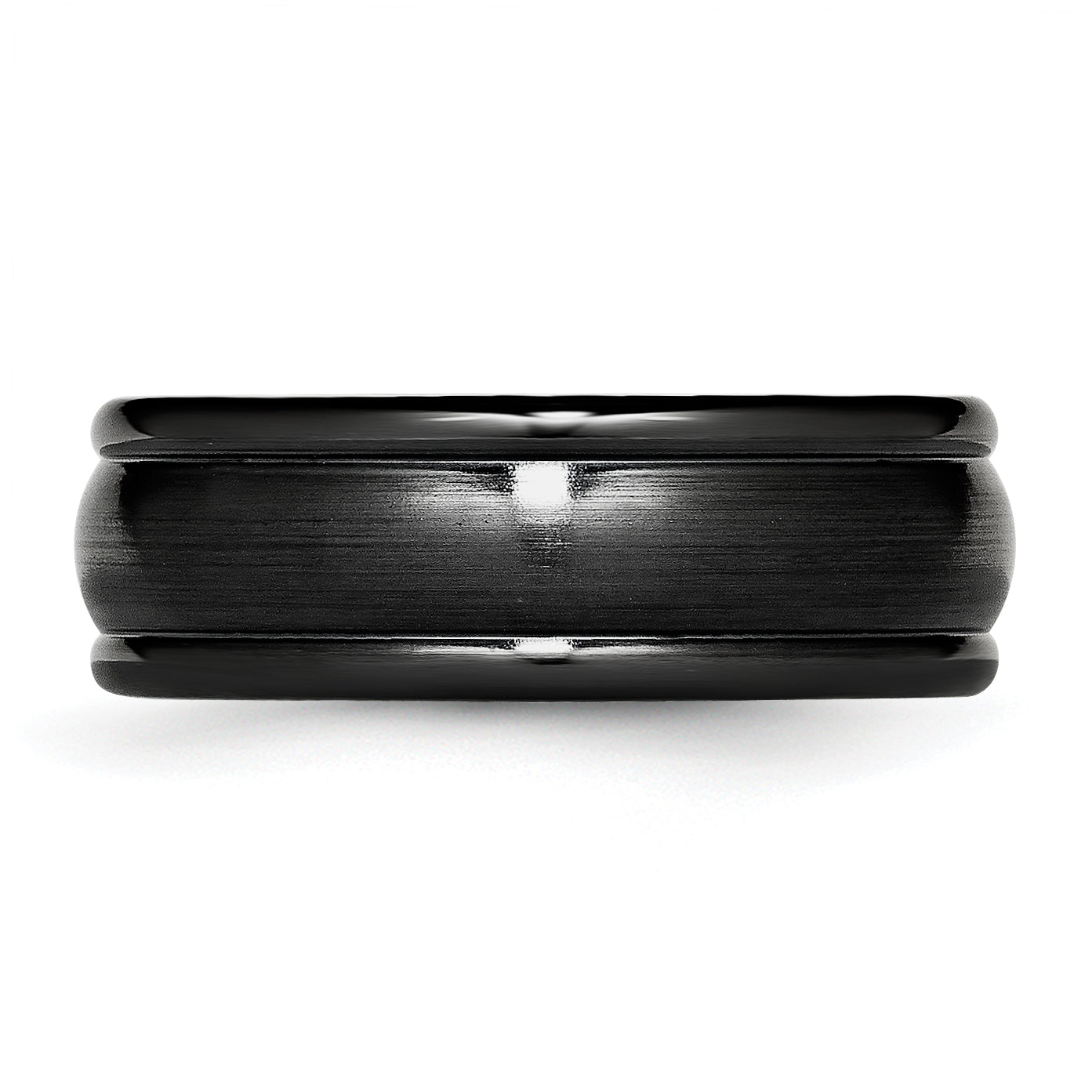 Titanium Unisex Domed Wedding Band with Polished Brushed Finish