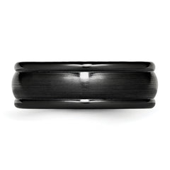 Titanium Unisex Domed Wedding Band with Polished Brushed Finish