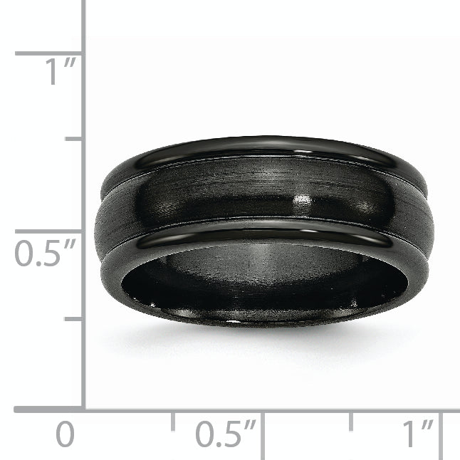 Titanium Unisex Domed Wedding Band with Polished Brushed Finish