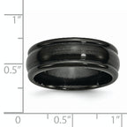 Titanium Unisex Domed Wedding Band with Polished Brushed Finish