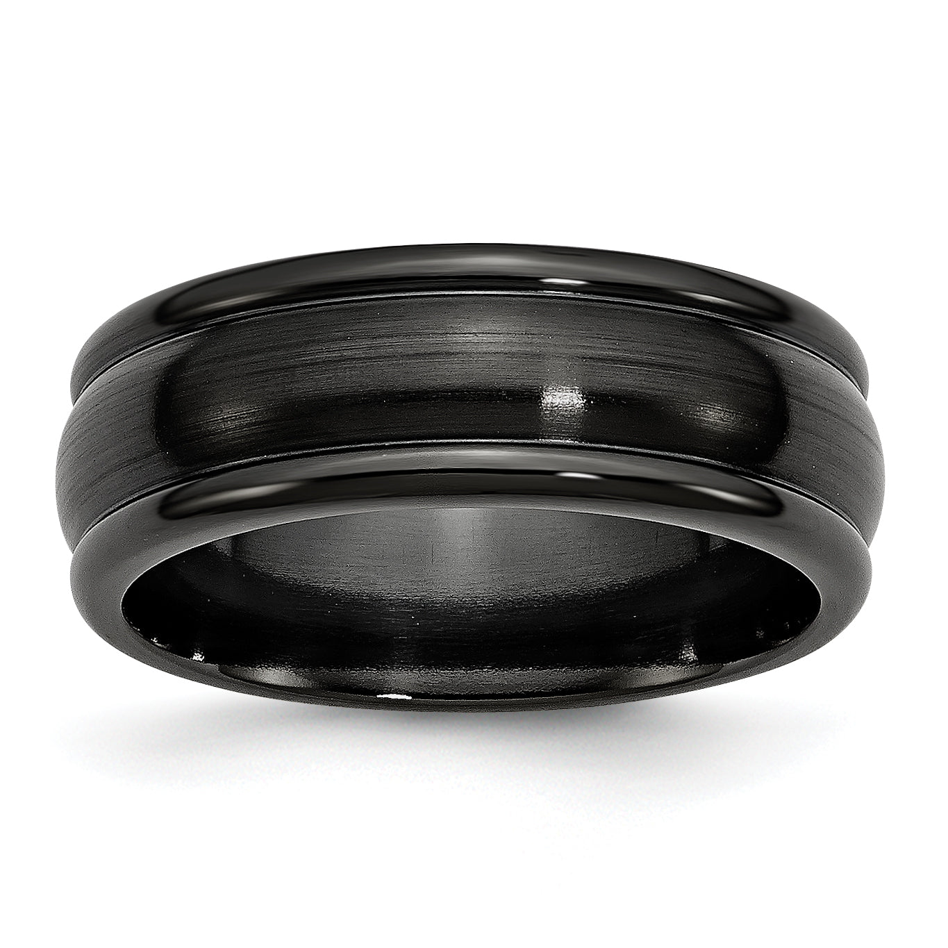 Titanium Black Ti Brushed and Polished Domed 8mm Band Main image