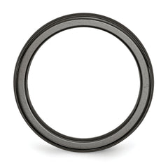 Titanium Black Ti Polished Domed 4mm Rounded Edge Band