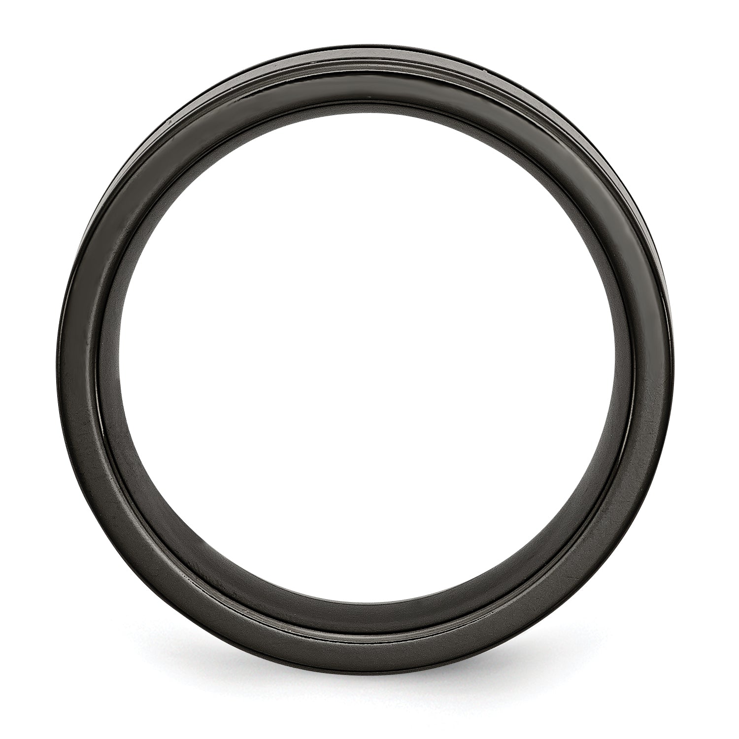 Titanium Unisex Wedding Band with Polished Blue Anodized Groove Secondary image