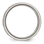 Unisex Titanium Serenity Prayer Wedding Band with Polished Laser Design