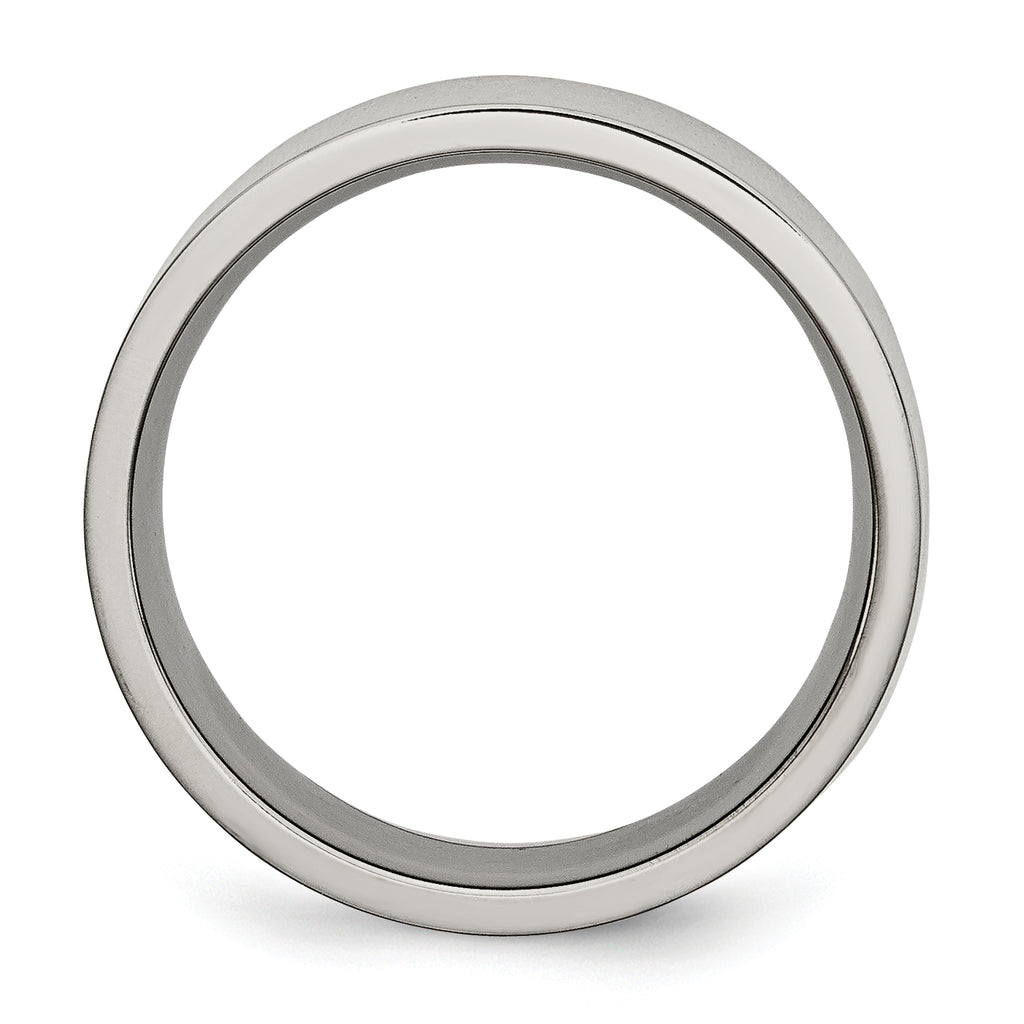 Comfort-Fit Wedding Band in Titanium, 8mm Polished
