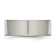 Titanium Polished Unisex Wedding Band with Engravable Flat Design
