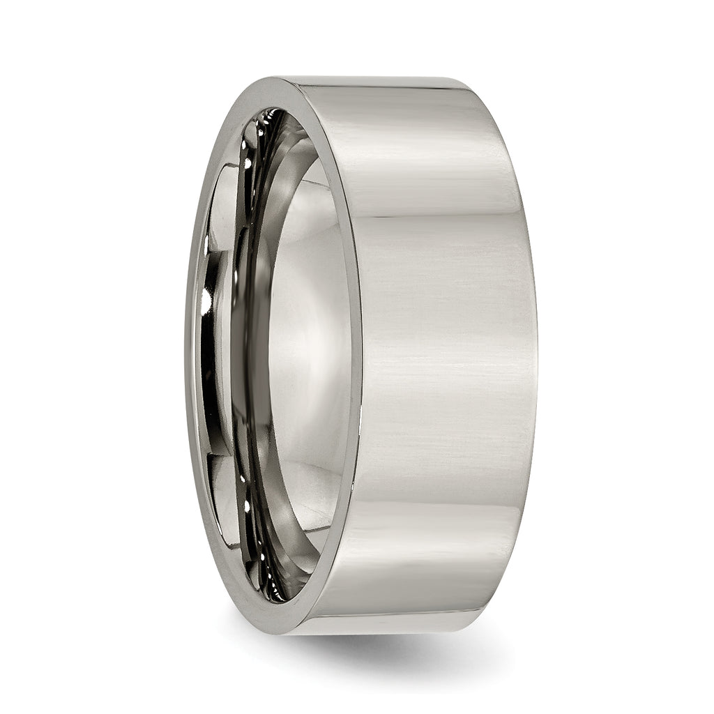 Comfort-Fit Wedding Band in Titanium, 8mm Polished