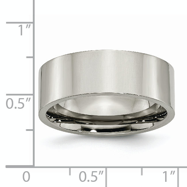 Comfort-Fit Wedding Band in Titanium, 8mm Polished