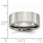 Comfort-Fit Wedding Band in Titanium, 8mm Polished