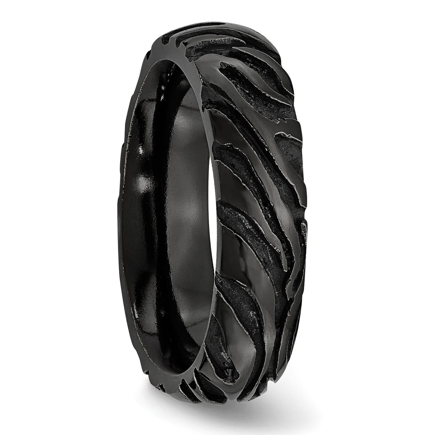 Titanium Polished Unisex Wedding Band Engravable 7.5mm by Sophia Jewelers