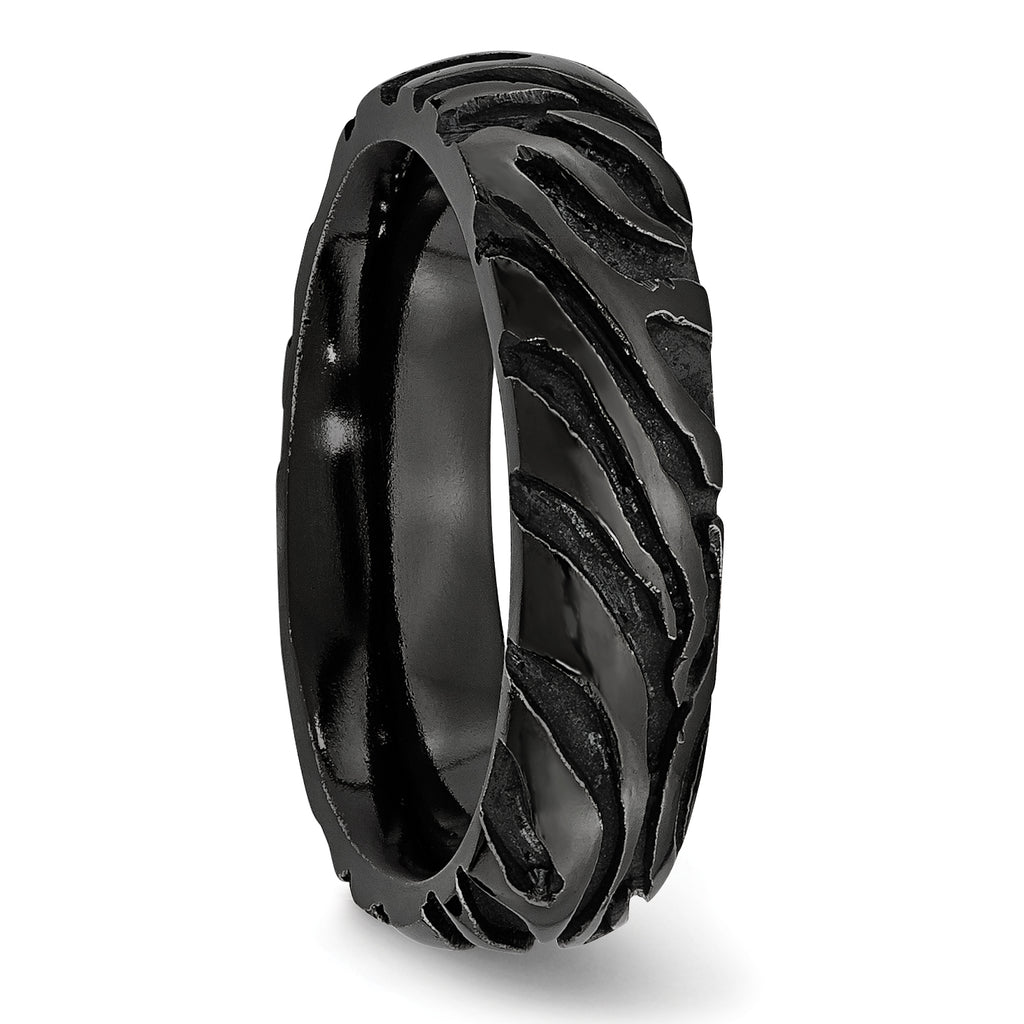 Titanium Polished Unisex Wedding Band Engravable 7.5mm by Sophia Jewelers