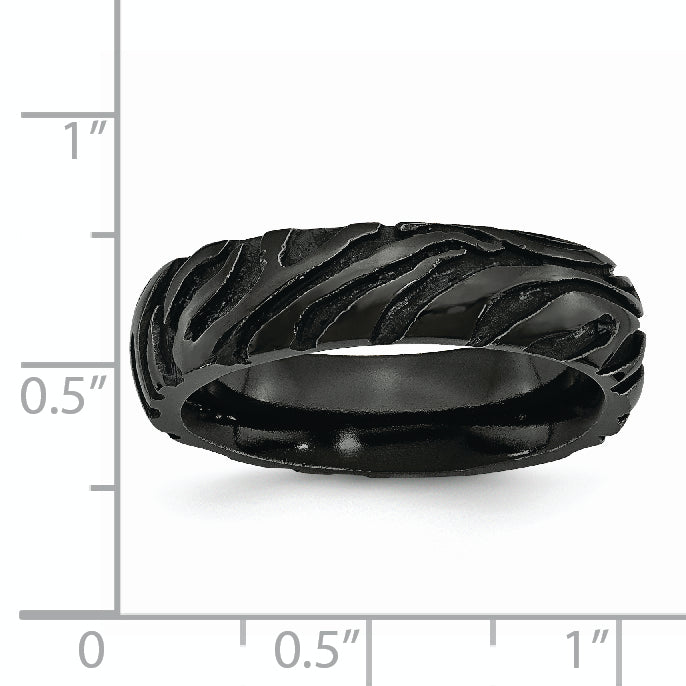 Titanium Polished Unisex Wedding Band Engravable 7.5mm by Sophia Jewelers