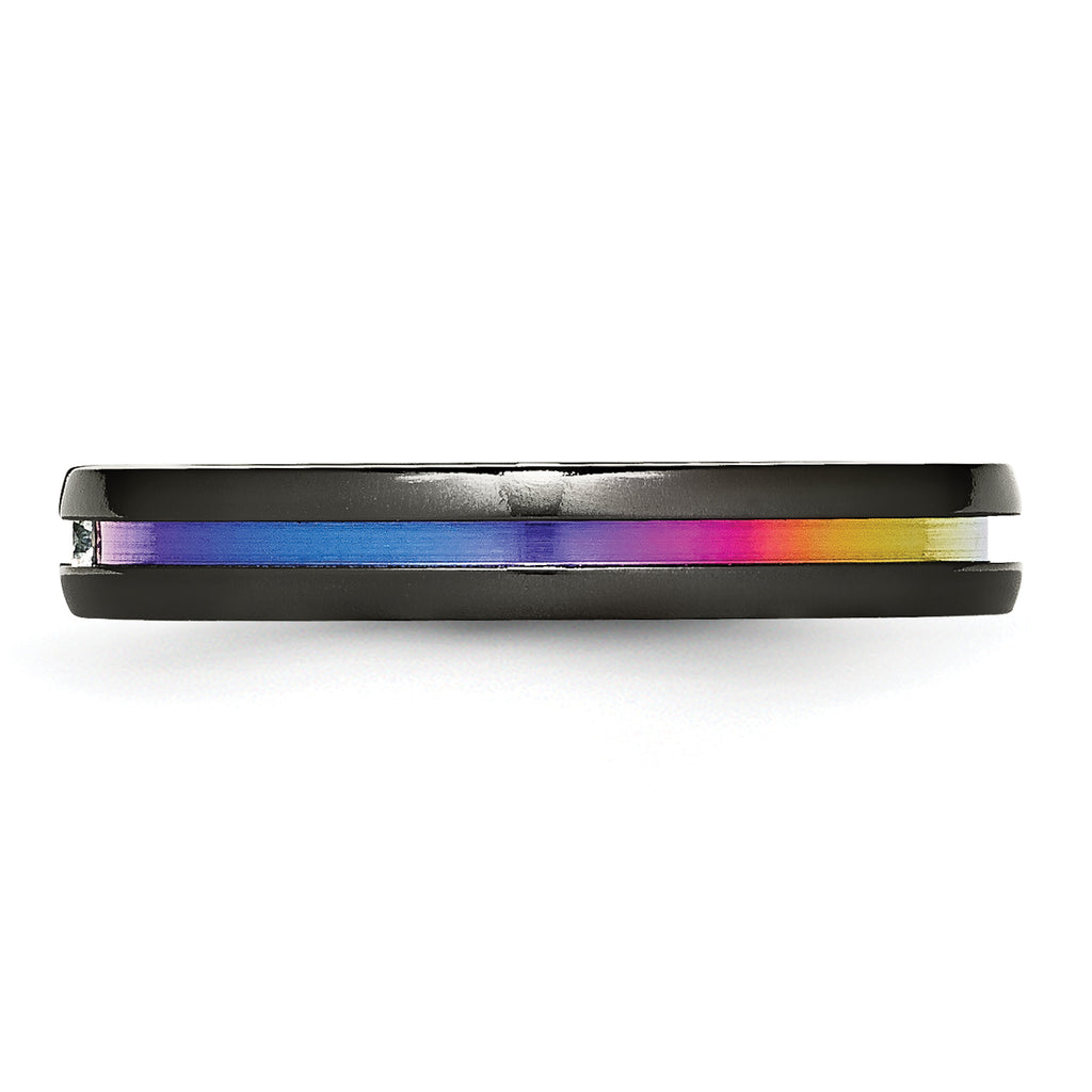 Titanium Unisex Wedding Band with Polished Multi-Color Anodized Finish