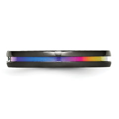 Titanium Unisex Wedding Band with Polished Multi-Color Anodized Finish