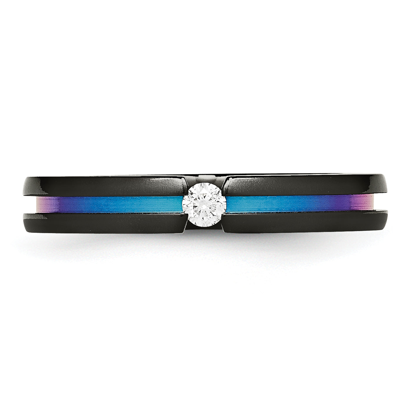 Titanium Unisex Wedding Band with Polished Multi-Color Anodized Finish