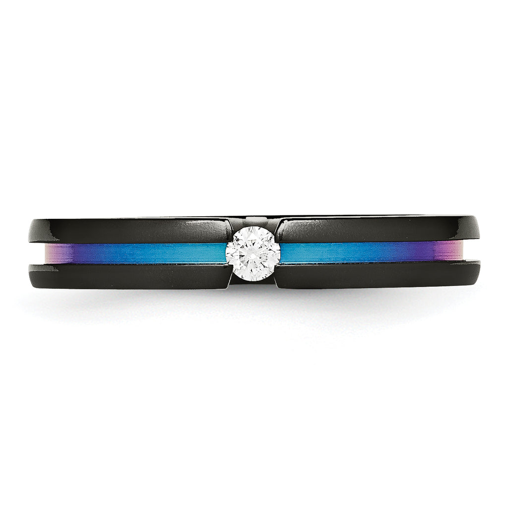 Titanium Unisex Wedding Band with Polished Multi-Color Anodized Finish