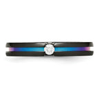 Titanium Unisex Wedding Band with Polished Multi-Color Anodized Finish