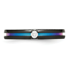 Titanium Unisex Wedding Band with Polished Multi-Color Anodized Finish