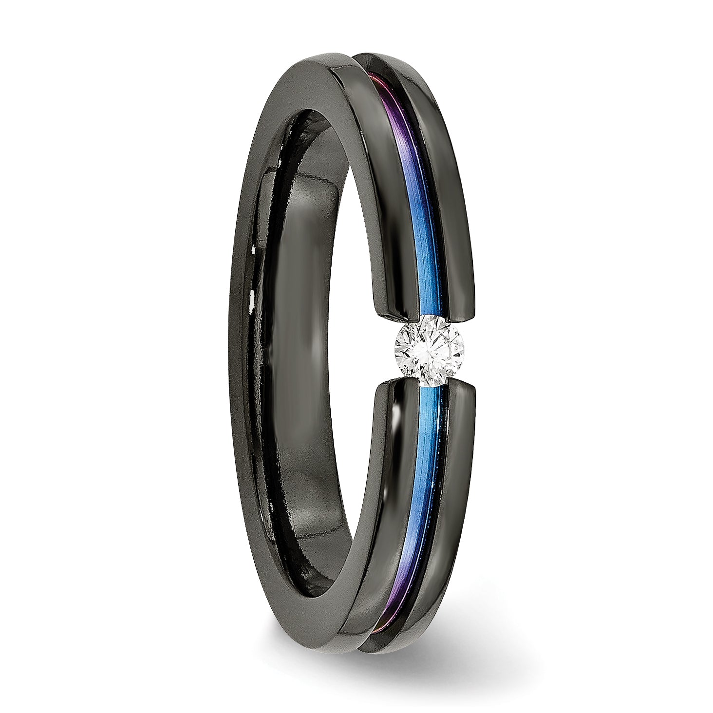 Titanium Unisex Wedding Band with Polished Multi-Color Anodized Finish