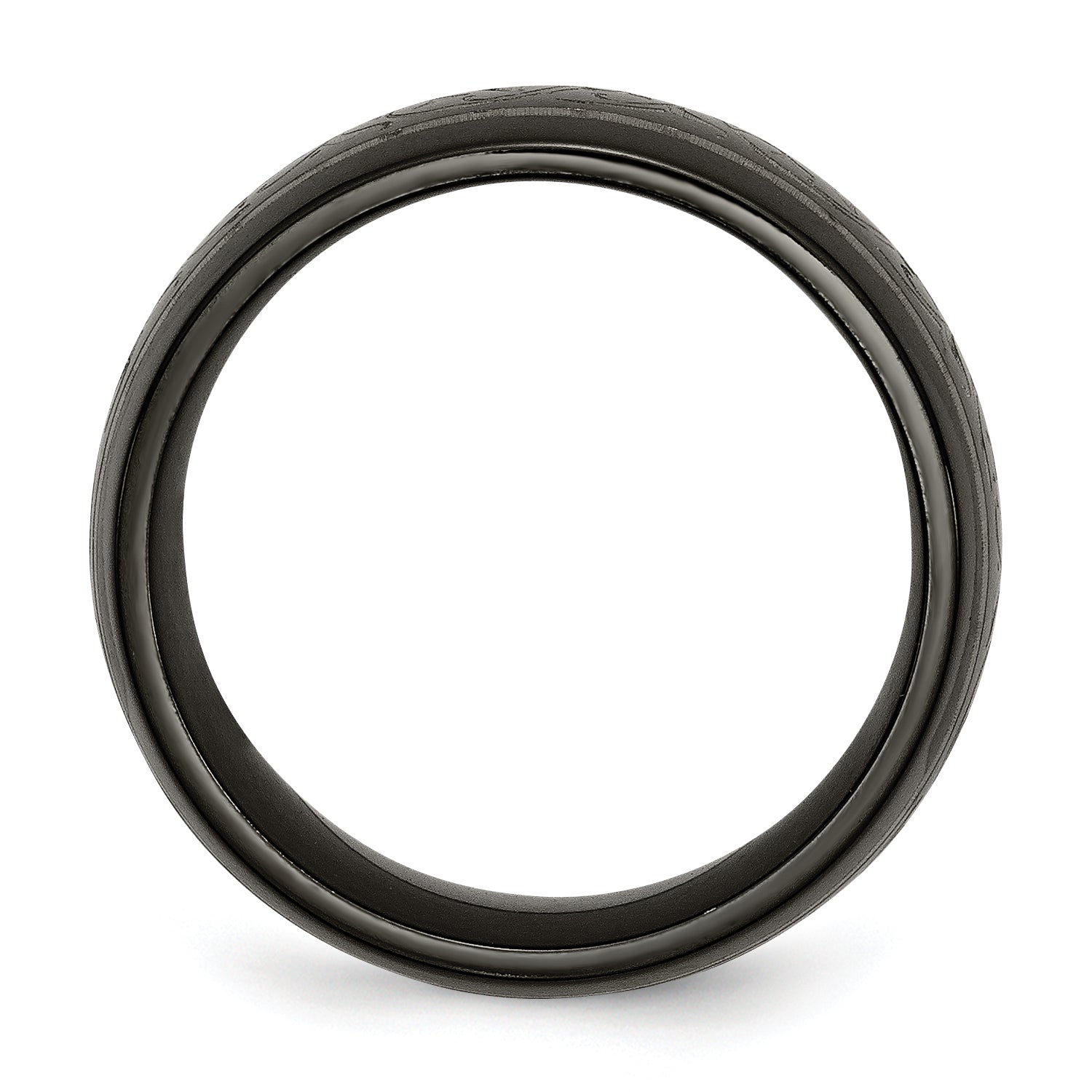 Titanium Unisex 10mm Wedding Band with Polished Laser Pattern Secondary image