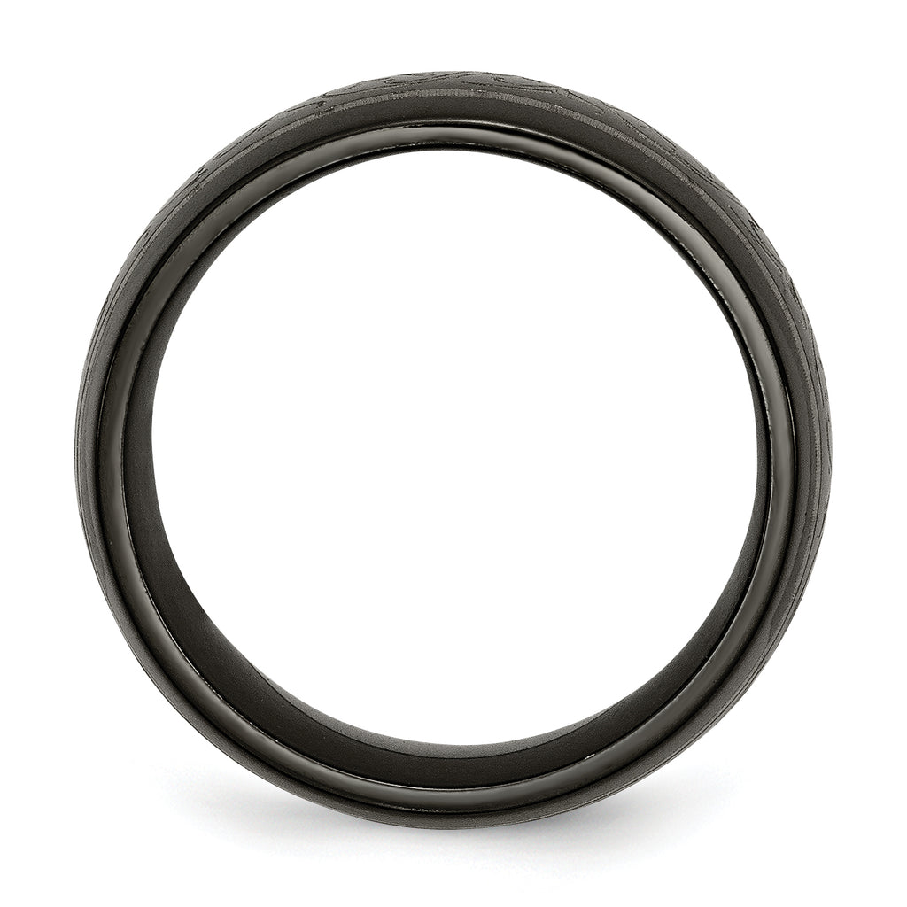 Titanium Unisex 10mm Wedding Band with Polished Laser Pattern