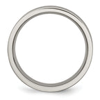 Titanium Polished Blue Anodized Grooved Unisex Wedding Band by Sophia Jewelers