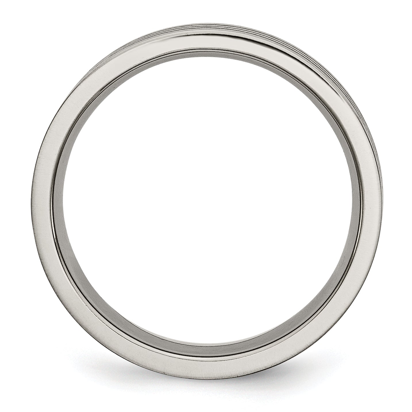 Titanium Polished Blue Anodized Grooved Unisex Wedding Band by Sophia Jewelers
