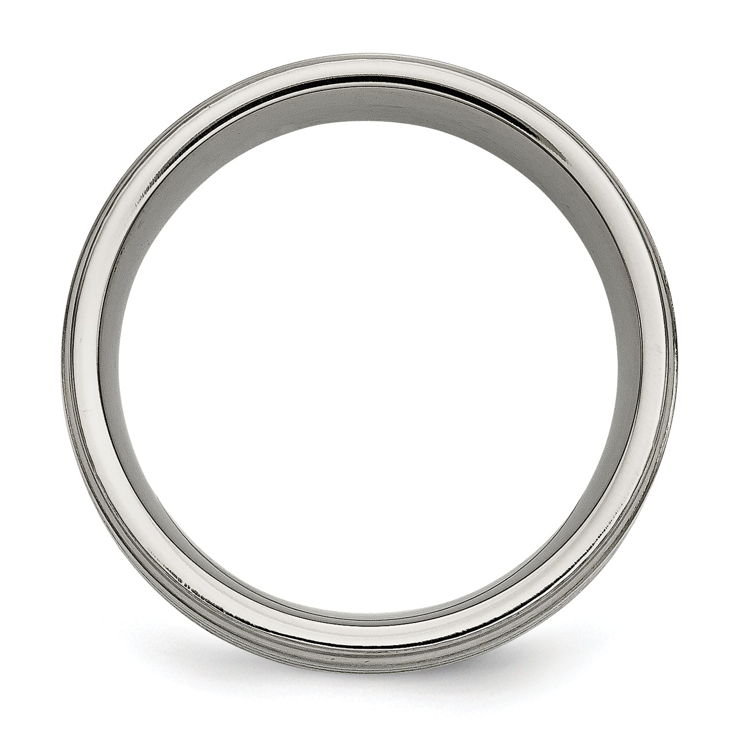 Titanium Silver Inlay Unisex Wedding Band 9mm Polished Two-Tone Secondary image