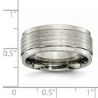 Titanium Silver Inlay Unisex Wedding Band 9mm Polished Two-Tone