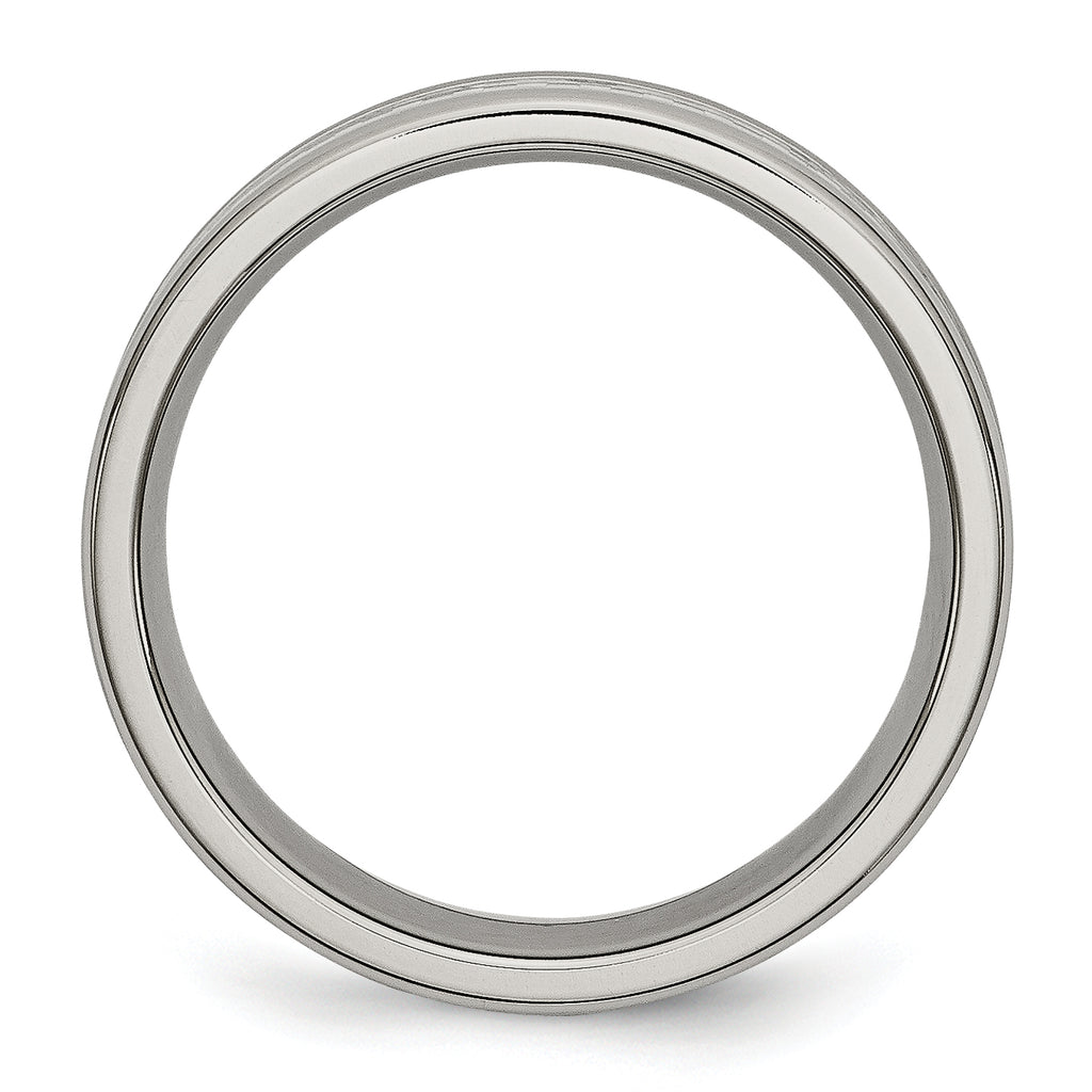 Carbon Fiber Inlay Wedding Band in Titanium, 6mm