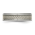 Carbon Fiber Inlay Wedding Band in Titanium, 6mm