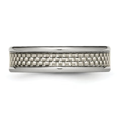 Titanium Wedding Band with Polished Grey Carbon Fiber Inlay